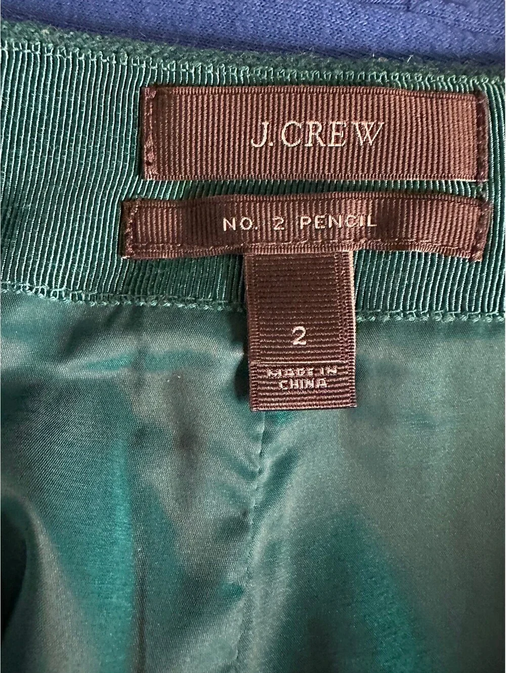 J.Crew No. 2 Pencil teal 100% wool pencil skirt Size 2 tailored office siren